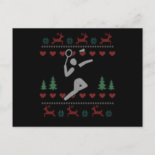 Carte Postale Badminton de Noël moche