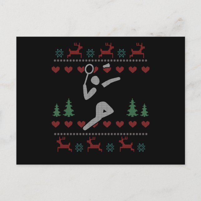 Carte Postale Badminton de Noël moche (Devant)