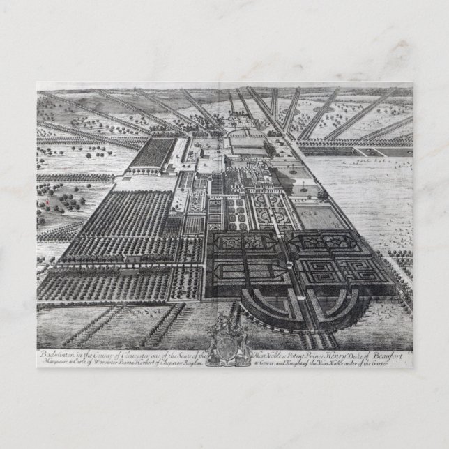 Carte Postale Badminton House dans le comté de Gloucester (Devant)
