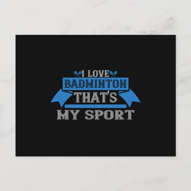 Carte Postale Badminton - J'aime le Badminton (Devant)