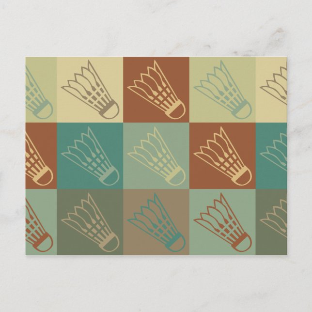 Carte Postale Badminton Pop Art (Devant)