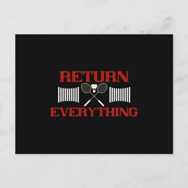 Carte Postale Badminton - Retour tout (Devant)