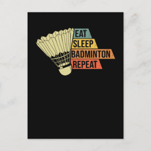 Carte Postale Badminton Retro Vintage