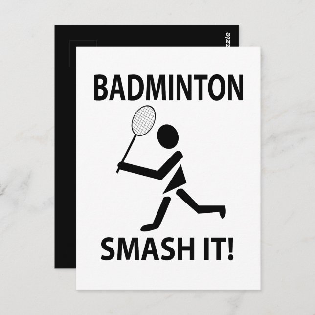 Carte Postale Badminton Smash It Sports Badminton (Devant / Derrière)