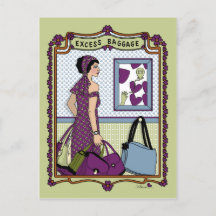 Carte postale Bagages_A_ excédentaire