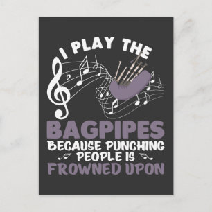 Carte Postale Bagpipe Musical Wind Instrument Scottish Bagpiping