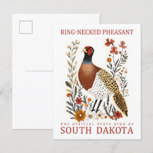 Carte Postale Bague de faisan à cou du Dakota du Nord Voyage