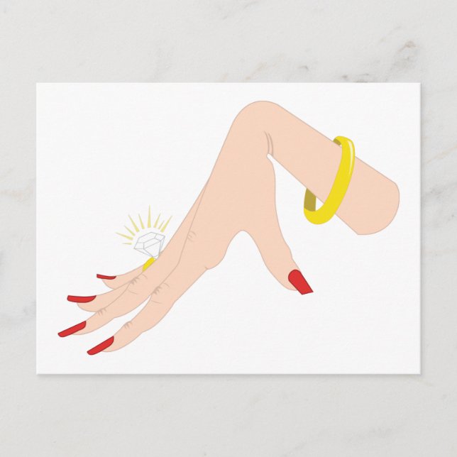 Carte Postale Bague main fiançailles (Devant)