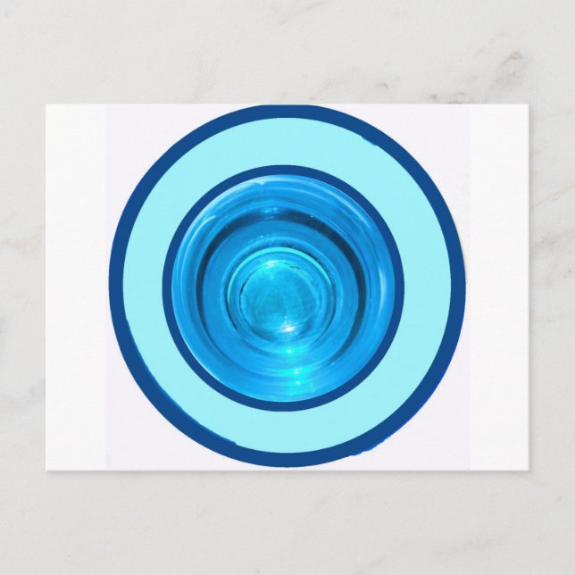 Carte Postale Bagues Bleues / Cercles De Verre Couleur Bas (Devant)
