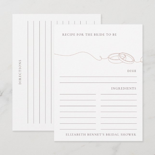 Carte Postale Bagues de mariage rose saumon demande de recette p (Devant / Derrière)