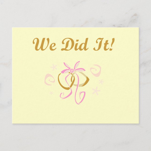 Carte Postale Bagues mariages Nous l'avons fait T-shirts et cade (Devant)