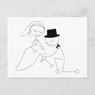 Carte Postale Baguette Figure Groom avec Garter