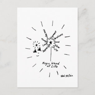 Carte postale 'Baguette magique de la vie'