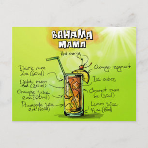 Carte Postale Bahama Mama Cocktail Recipe