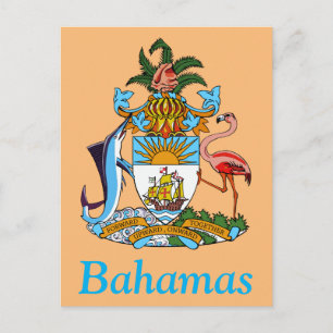 Carte Postale Bahamas avec armoiries (Paradis des Caraïbes)