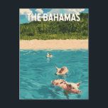 Carte Postale Bahamas Illustration Voyage Art Vintage<br><div class="desc">conception d'oeuvres vectorielles aux Bahamas. Les Bahamas,  paradis magnifique des Caraïbes,  sont réputées pour ses eaux cristallines,  ses plages de sable blanc et sa culture insulaire animée.</div>