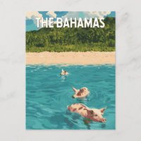 Bahamas Illustration Voyage Art Vintage
