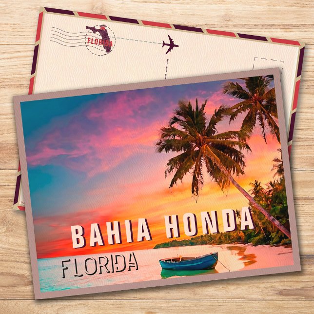 Carte Postale Bahia Honda Key Florida Tropical Palm Tree 1950 (Créateur téléchargé)