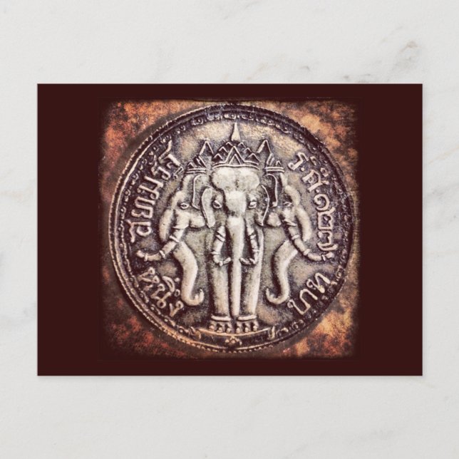 Carte postale Baht Elephant Coin (Devant)