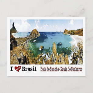 Carte Postale Baia do Sancho - I Love - Brazil -
