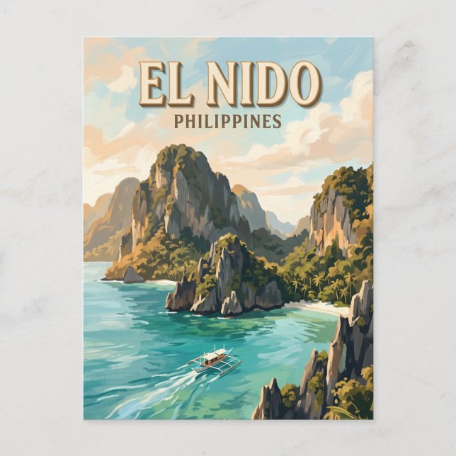 Carte Postale Baie de Bacuit El Nido Philippines (Devant)