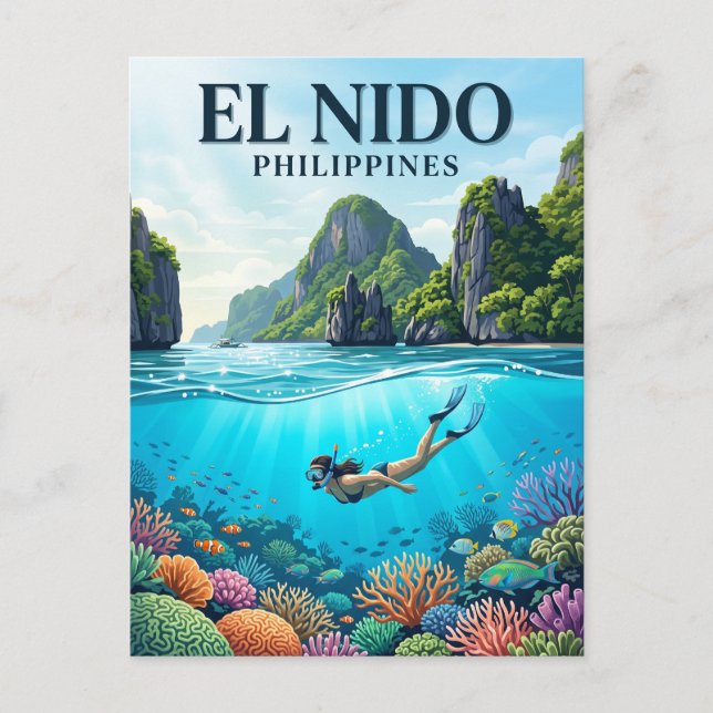 Carte Postale Baie de Bacuit Philippines (Devant)