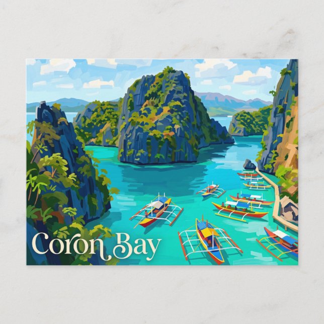 Carte Postale Baie de Coron Philippines (Devant)