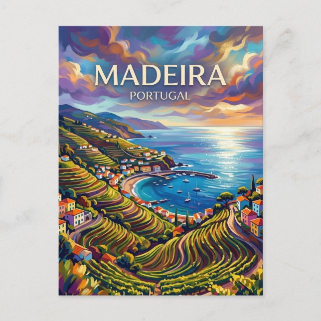 Carte Postale Baie de Funchal Portugal (Devant)