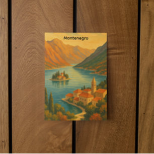 Carte Postale Baie de Kotor Monténégro Paysage de voyage vintage