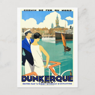 Carte Postale Baie de la ville de Dunkerque, France, couple sur