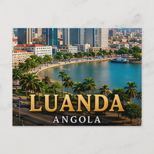 Carte Postale Baie de Luanda et skyline moderne angolais