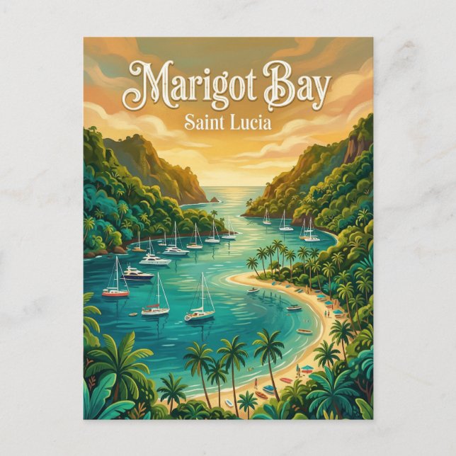Carte Postale Baie de Marigot Sainte-Lucie (Devant)