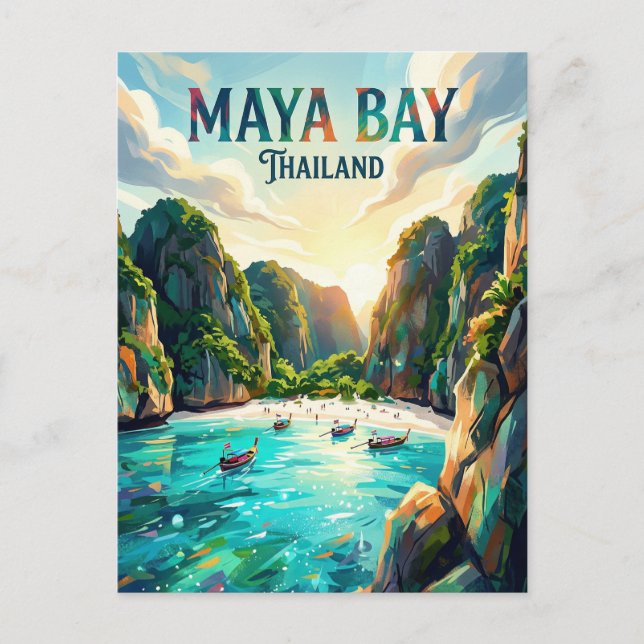 Carte Postale Baie de Maya Thaïlande (Devant)