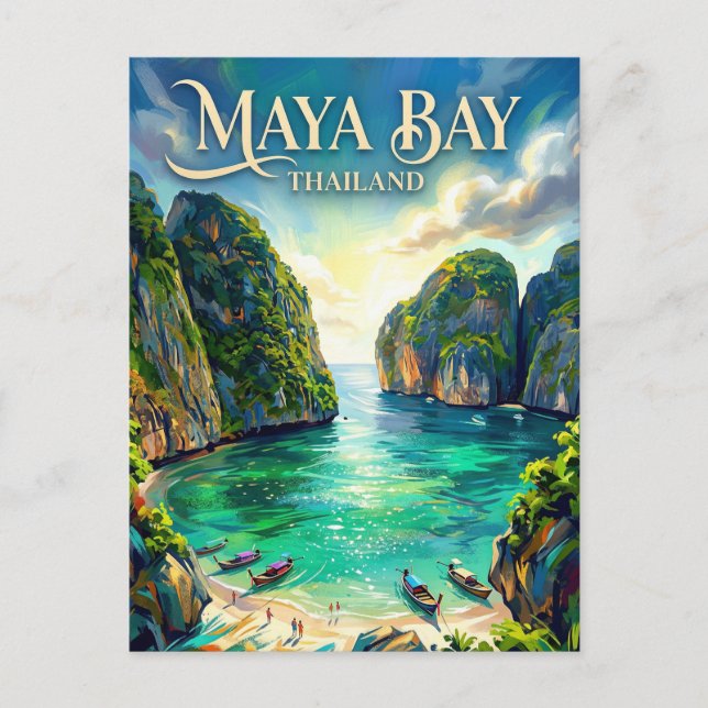 Carte Postale Baie de Maya Thaïlande (Devant)