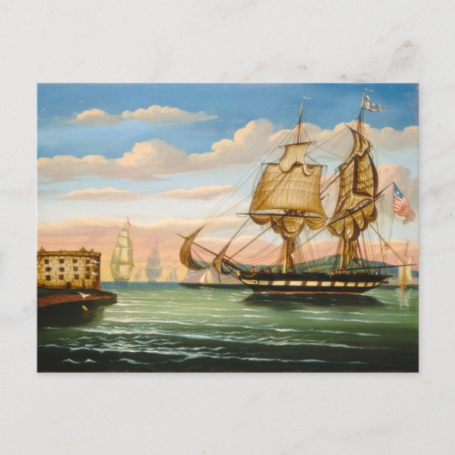 Carte Postale Baie de New York, coucher du soleil (Devant)