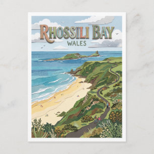 Carte Postale Baie de Rhossili au Pays de Galles