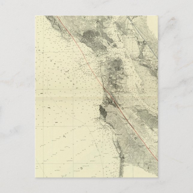 Carte Postale Baie de San Francisco montrant San Andreas Rift (Devant)