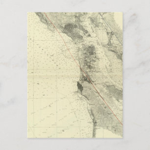 Carte Postale Baie de San Francisco montrant San Andreas Rift