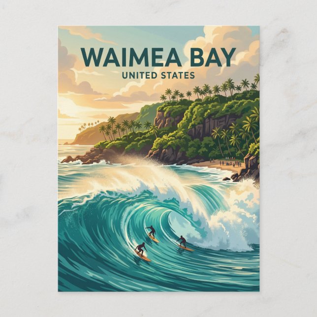 Carte Postale Baie de Waimea Hawaii (Devant)