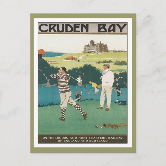 Carte Postale Baie vintage Ecosse de Cruden (Devant)