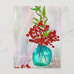 Carte Postale Baies d'eau Red Christmas Berries
