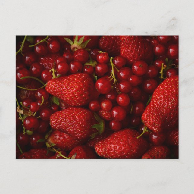 Carte Postale Baies rouges et fraises (Devant)