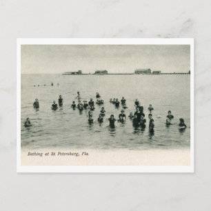 Carte Postale Baignade à Saint-Pétersbourg, FL 1906 Vintage