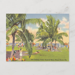 Carte Postale Baignade au soleil, Ciel tropical, Miami Beach, Fl