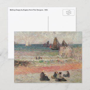 Carte Postale Baignade Dieppe par Paul Gauguin, Art Vintage