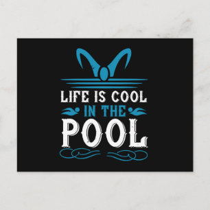Carte Postale Baignade - La vie est cool dans la piscine
