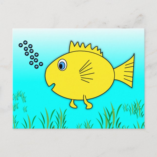 Carte Postale Baignade Poisson d'or Blowbulles (Devant)