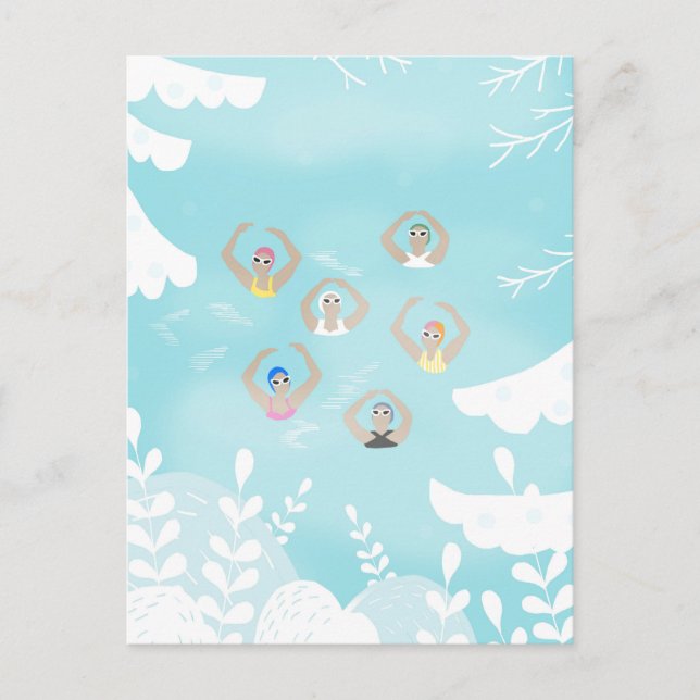 Carte Postale Baigneurs artistiques | Art d'hiver de natation ar (Devant)