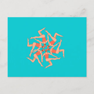 Carte Postale Baigneurs - Chorégraphie de natation synchronisée
