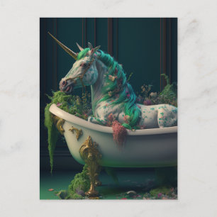 Carte Postale Baignoire Unicorn